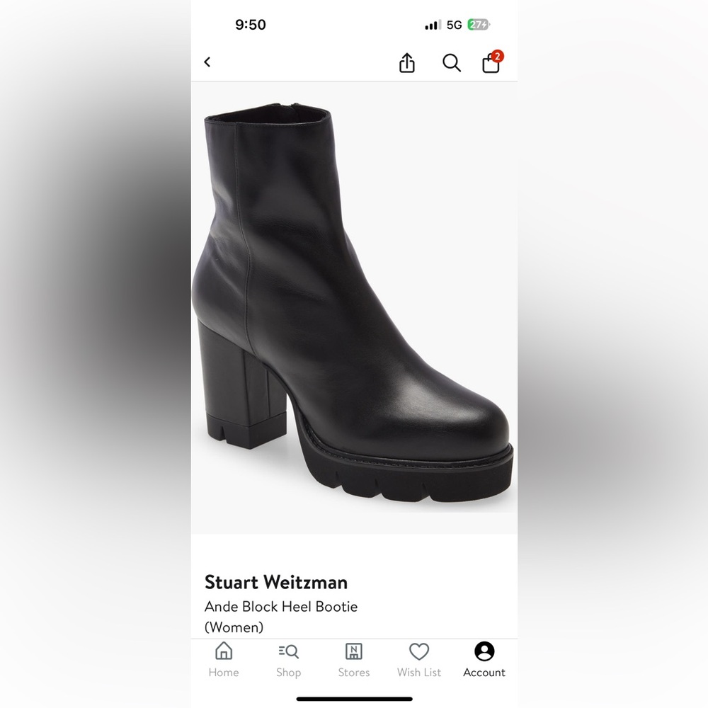 Stuart Weitzman Ande Block Heeled Bootie